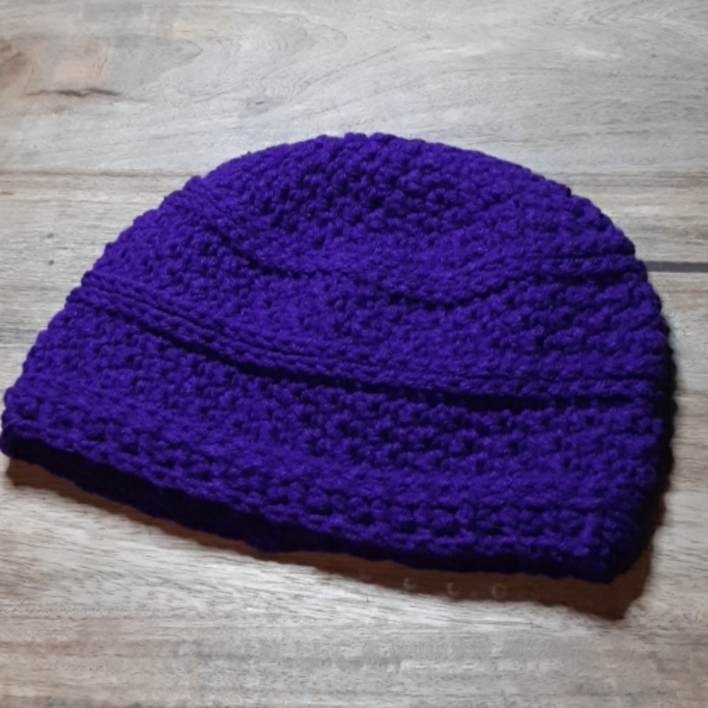 Handmade Amethyst Purple Adult Size Hat